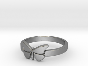 Butterfly (small) Ring Size 8 in Natural Silver