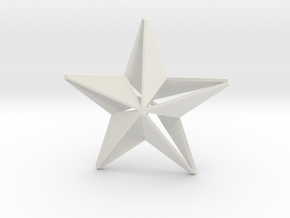 Five pointed star earring - Large 5cm in White Premium Versatile Plastic