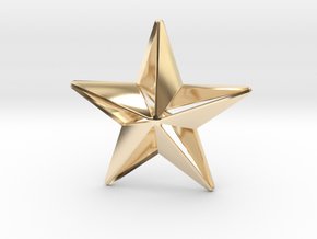 Five pointed star earring - Large 5cm in 14K Yellow Gold