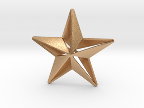 Five pointed star earring - Large 5cm in Natural Bronze