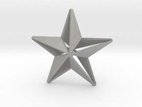 Five pointed star earring - Large 5cm in Aluminum