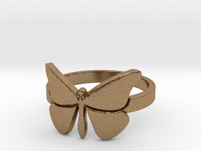 Butterfly (large) Ring Size 7 in Natural Brass