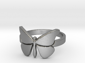 Butterfly (large) Ring Size 7 in Natural Silver