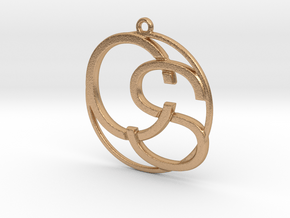 C&S Monogram Pendant in Natural Bronze