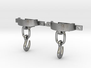 CPL10 Rhosydd Iron Slate Wagon Couplings (SM32) in Natural Silver (Interlocking Parts)
