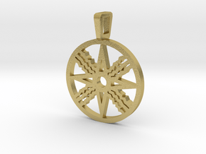 Assyrian Flag Pendent in Natural Brass