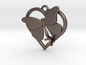 Heart Butterfly (Offset 4.28mm) in Polished Bronzed Silver Steel