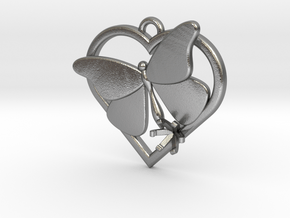Heart Butterfly (Offset 4.28mm) in Natural Silver
