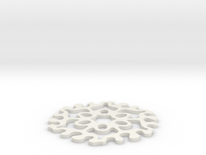 Drink Coaster - Jigsaw-Interlocking- Ovals Pattern in White Natural Versatile Plastic