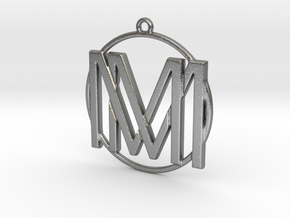 M&M Monogram Pendant in Natural Silver