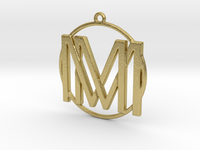 M&M Monogram Pendant in Natural Brass