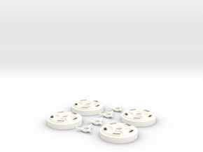 1/8 Halibrand Wheel Centers in White Processed Versatile Plastic