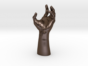 Zombie Hand - Reaching in Polished Bronze Steel