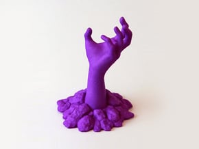 Zombie Hand - Reaching from the ground in Purple Processed Versatile Plastic