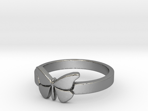 Butterfly (small) Ring Size 6 in Natural Silver