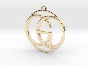 C&G Monogram Pendant in 14k Gold Plated Brass
