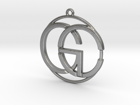 C&G Monogram Pendant in Natural Silver