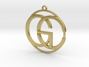 C&G Monogram Pendant in Natural Brass
