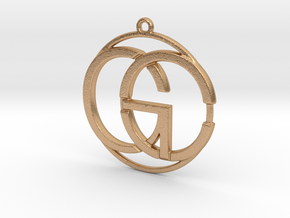 C&G Monogram Pendant in Natural Bronze