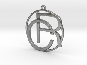 C&R Monogram Pendant in Natural Silver