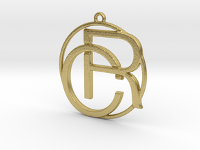 C&R Monogram Pendant in Natural Brass