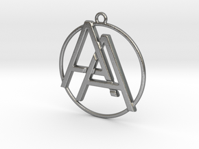A&A Monogram Pendant in Natural Silver