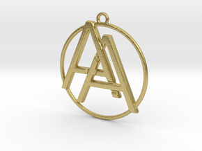 A&A Monogram Pendant in Natural Brass