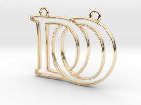 D&O Monogram Pendant in 14k Gold Plated Brass