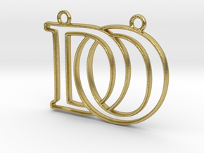 D&O Monogram Pendant in Natural Brass