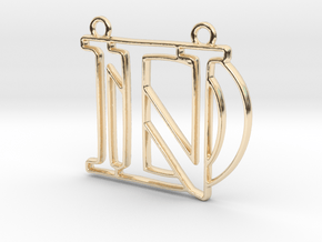 D&N Monogram Pendant in 14k Gold Plated Brass