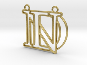 D&N Monogram Pendant in Natural Brass