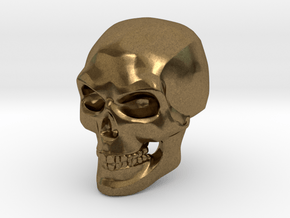 3D Printed Skull - Small in Natural Bronze