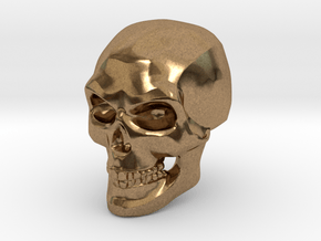 3D Printed Skull - Small in Natural Brass