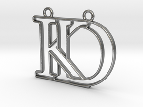 D&K Monogram Pendant in Natural Silver