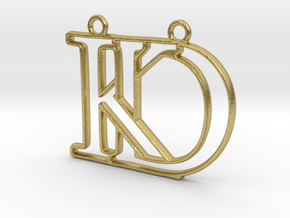 D&K Monogram Pendant in Natural Brass