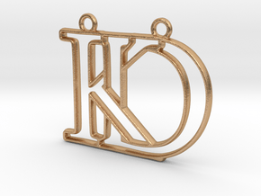 D&K Monogram Pendant in Natural Bronze