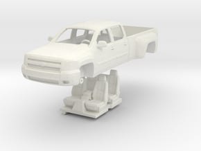 1:64 Chevy Silverado Crew Cab Dually in White Natural Versatile Plastic