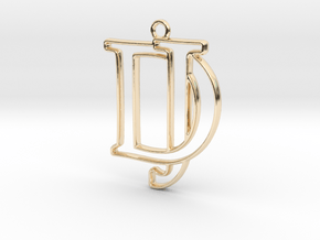 D&J Monogram Pendant in 14K Yellow Gold