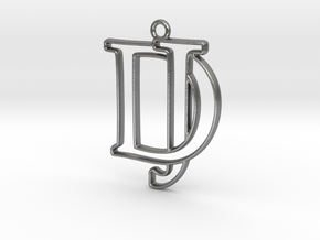 D&J Monogram Pendant in Natural Silver