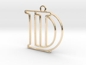 D&I Monogram Pendant in 14K Yellow Gold