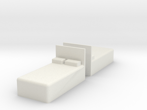 Twin Bed (x2) 1/72 in White Natural Versatile Plastic