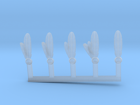 Knight Scale Short Feathers Sprue of 5 in Tan Fine Detail Plastic