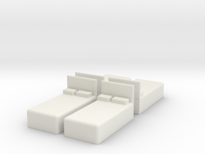 Twin Bed (x4) 1/120 in White Natural Versatile Plastic