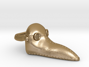 Plague doctor  mask in Polished Gold Steel