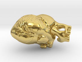 Anatomical Heart in Polished Brass