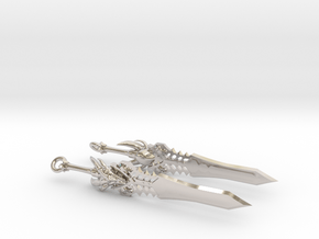 Blades of the Fallen Prince earrings in Rhodium Plated Brass