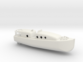 1/128 Scale 35 ft Motor Boat in White Natural Versatile Plastic