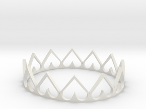 Heart Crown in White Natural Versatile Plastic