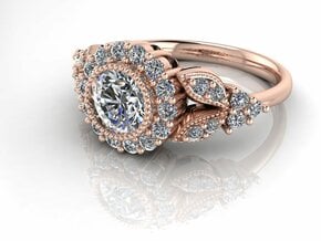 Grace vintage engagement ring NO STONES SUPPLIED in 14k Rose Gold