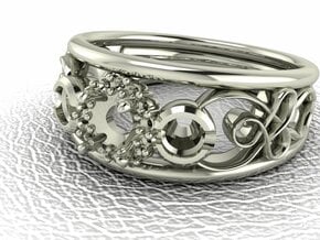 Filigree halo engagement ring NO STONES SUPPLIED in 14k White Gold
